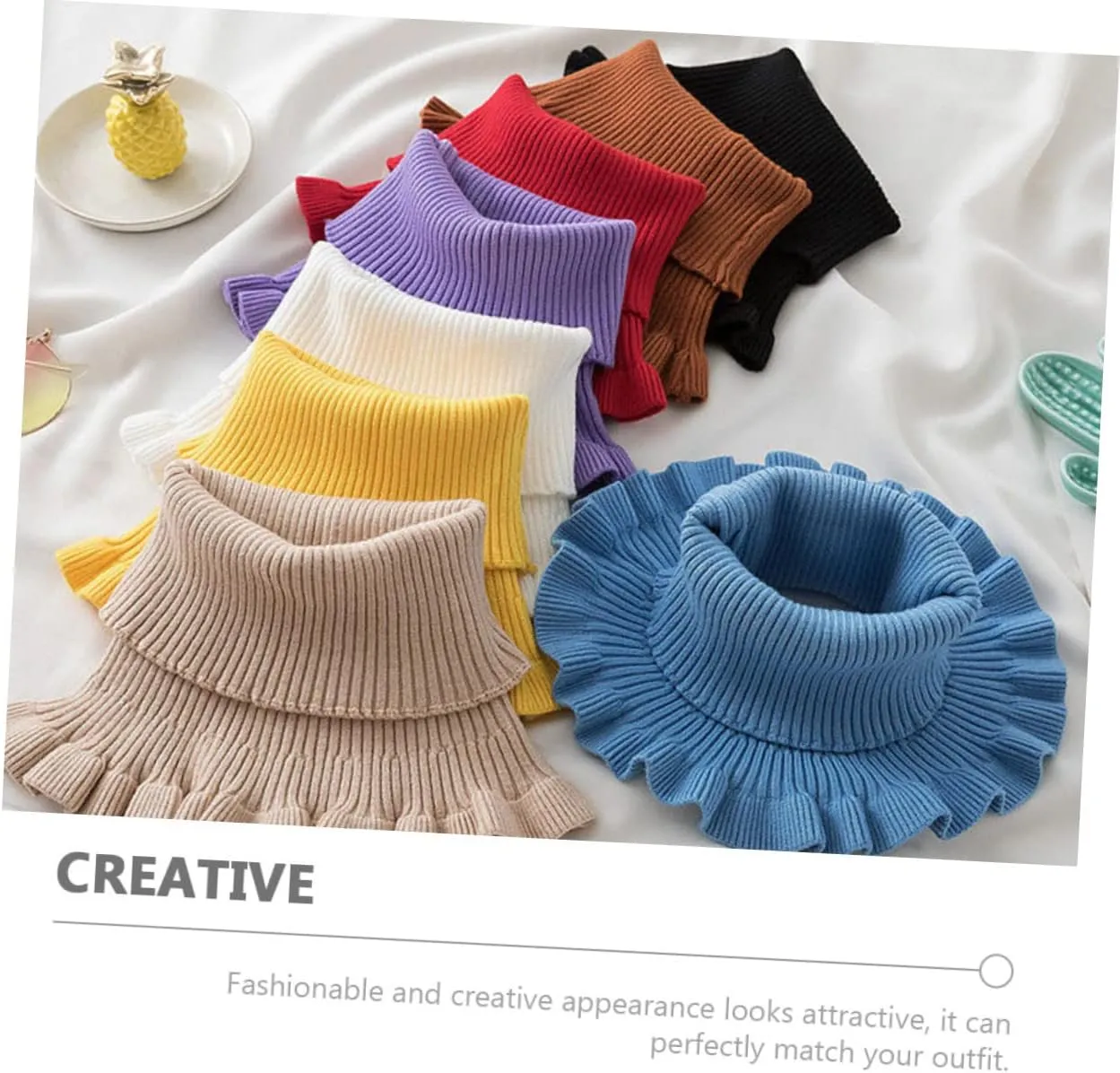 2pcs High Collar Warm False Collar Convenient Neck Gaiter Daily Use Neck Protector Outdoor Accessories