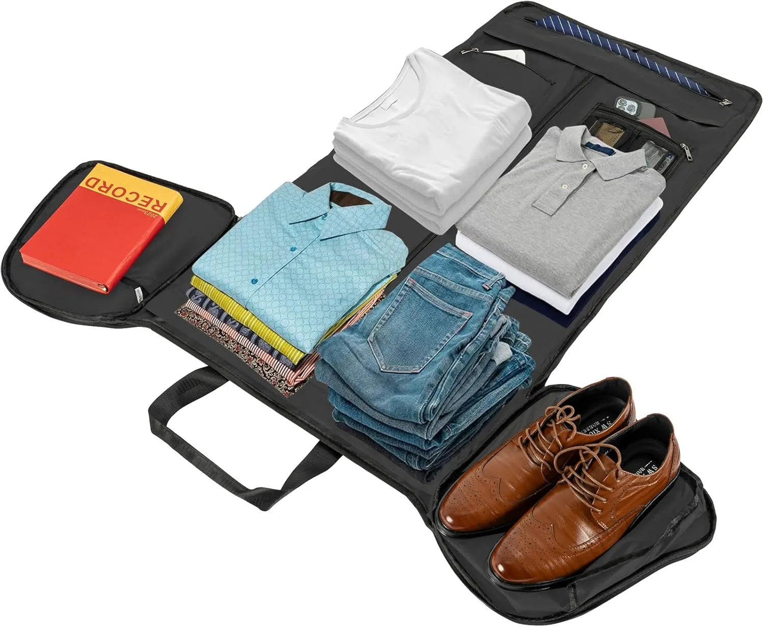 AKOZLIN Convertible Garment Bag Carry on 3 in 1 Garment Duffle Bag 51L Hanging Suit Travel Bag Dress Shoes Carrier Storage Bag For Men Women Black