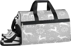 Animal Deer Sports Gym Bag with Wet Pocket & Shoes Compartment Waterproof Workout Duffel Bag for Women and Men Weekender Overnight Duffle Bag Travel Carry-on Tote