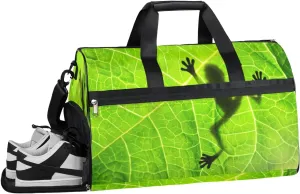 Animal Frog Shadow Sports Gym Bag with Wet Pocket & Shoes Compartment Waterproof Workout Duffel Bag for Women and Men Weekender Overnight Duffle Bag Travel Carry-on Tote