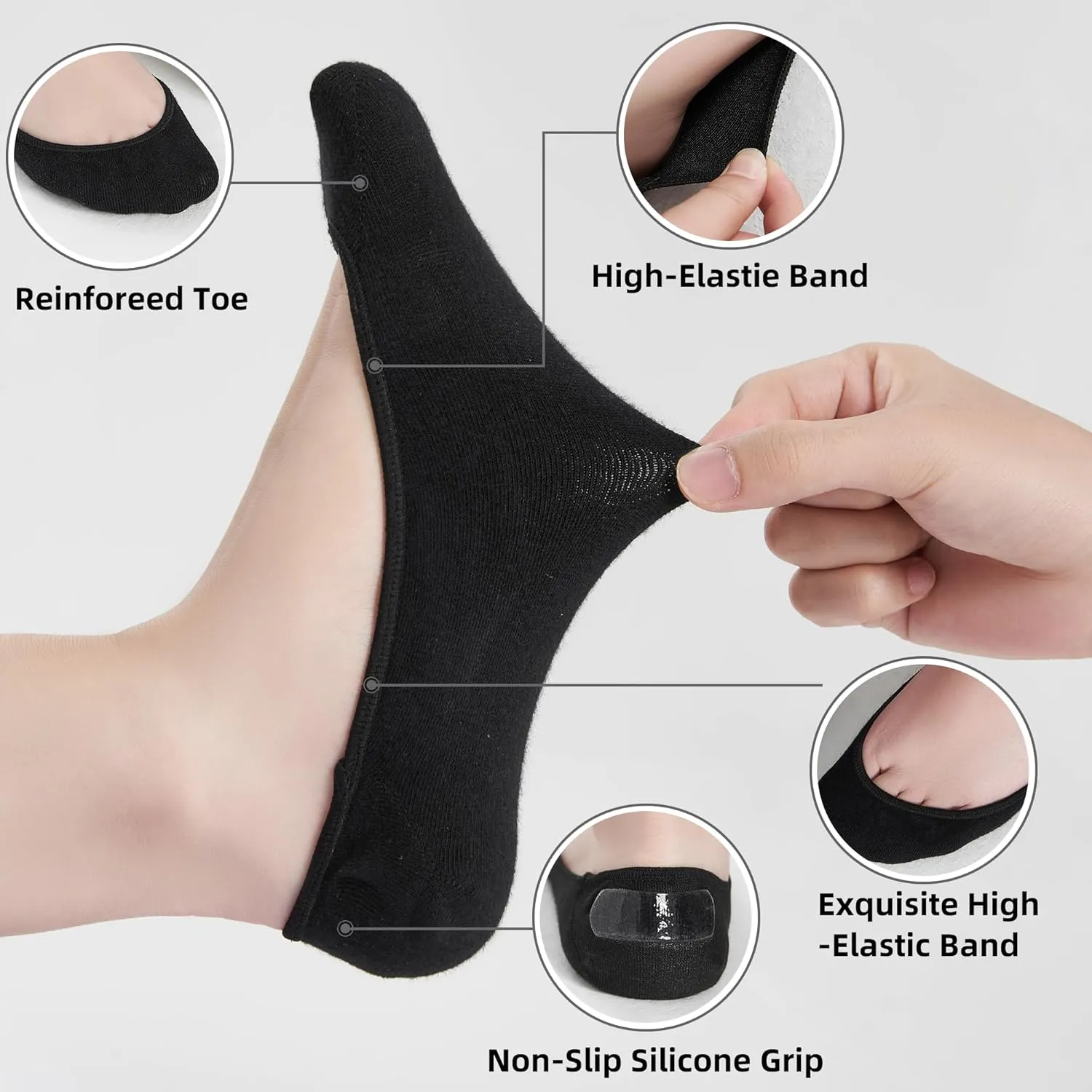 ATBITER No Show Socks Womens - Ultra Low Cut Liners Non Slip Footies for Flats Hidden Invisible Boat Summer 4/8 Pairs
