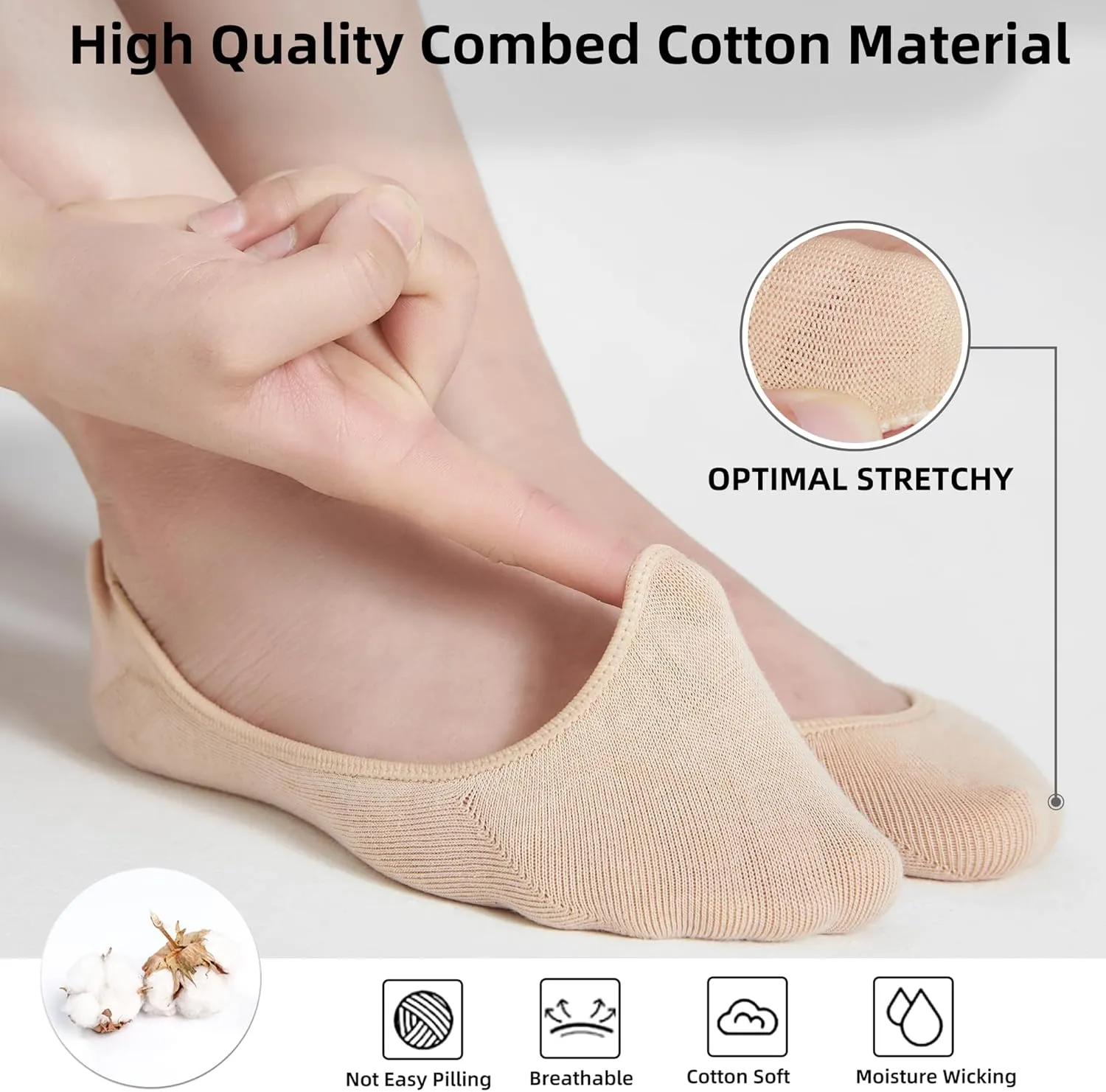 ATBITER No Show Socks Womens - Ultra Low Cut Liners Non Slip Footies for Flats Hidden Invisible Boat Summer 4/8 Pairs