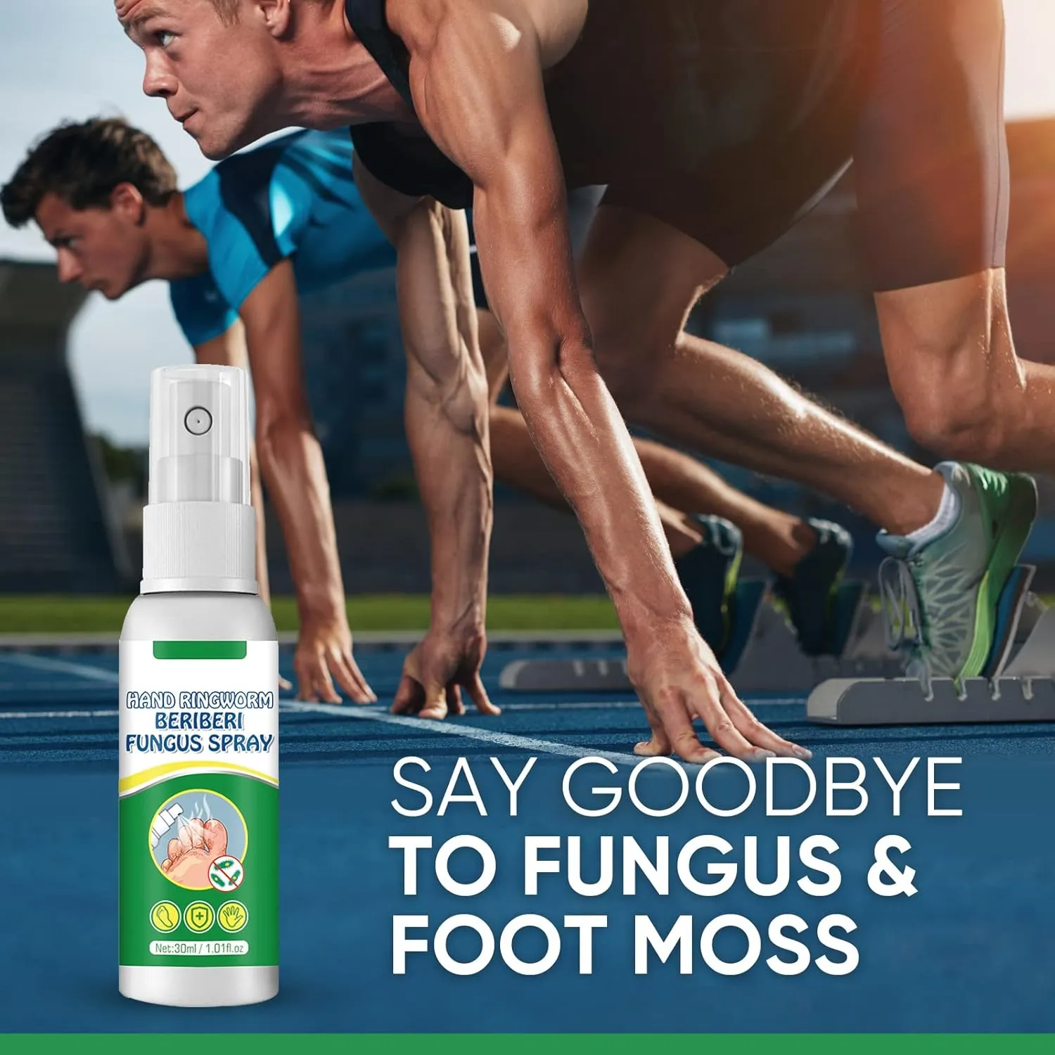 Athletes Foot Spray, Natural Foot Care for Itching & Odor Relief, Soothing Formula with Mint Oil & Botanical Extracts, Athletes Foot Spray Gentle Daily Use for Healthy Feet (60ml)