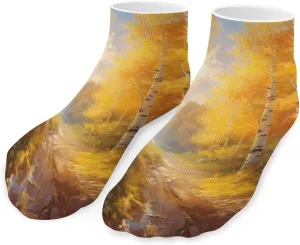 Autumnal Park Cute Ankle Socks 1 Pairs Low Cut No Show Sock Breathable Stocking for Men Women