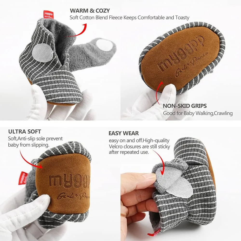 Baby Booties Infant Newborn Boys Girls Slippers Warm Crib Sock Shoes Indoor First Walkers Prewalker