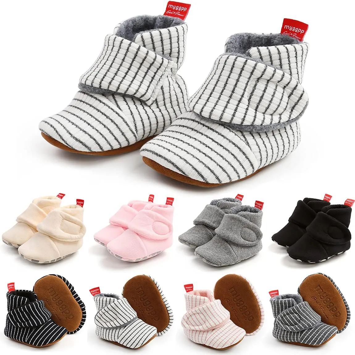 Baby Booties Infant Newborn Boys Girls Slippers Warm Crib Sock Shoes Indoor First Walkers Prewalker