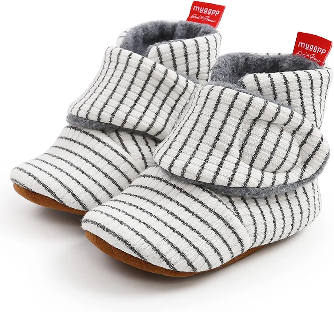 Baby Booties Infant Newborn Boys Girls Slippers Warm Crib Sock Shoes Indoor First Walkers Prewalker