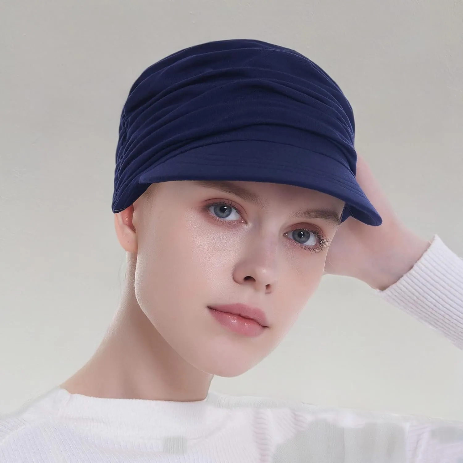 Bamboo Fashion Hat for Woman Daily Use with Brim Visor, Hats for Cancer Chemo Patients