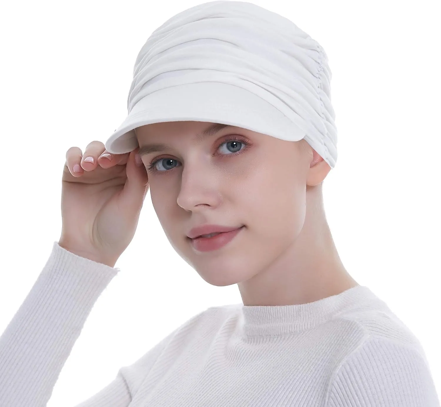 Bamboo Fashion Hat for Woman Daily Use with Brim Visor, Hats for Cancer Chemo Patients