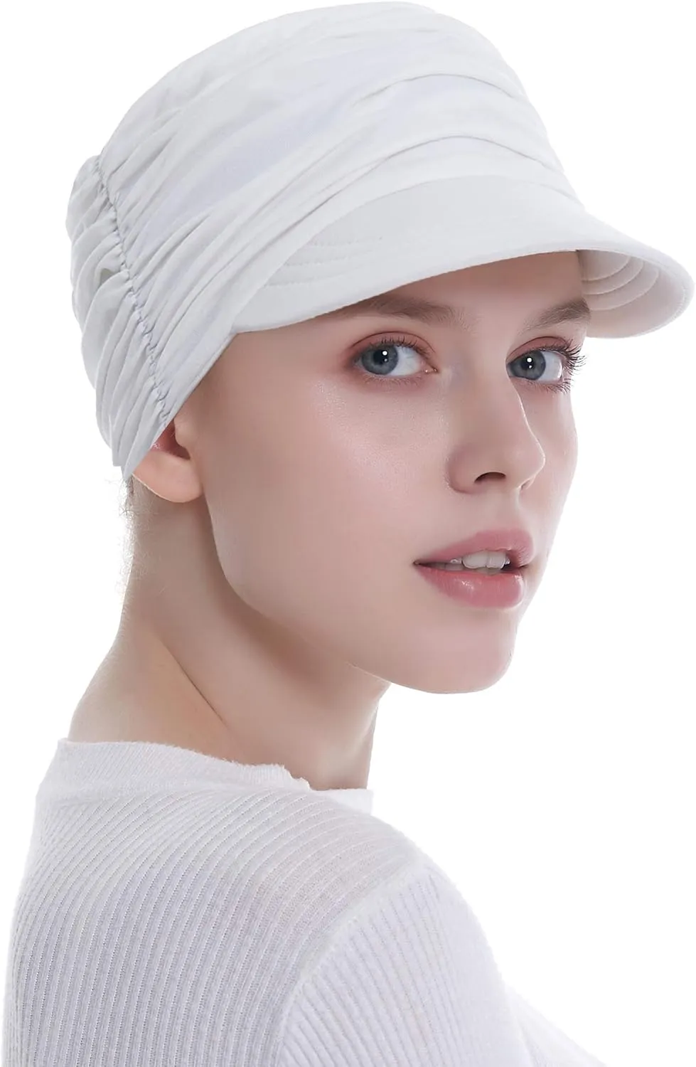 Bamboo Fashion Hat for Woman Daily Use with Brim Visor, Hats for Cancer Chemo Patients