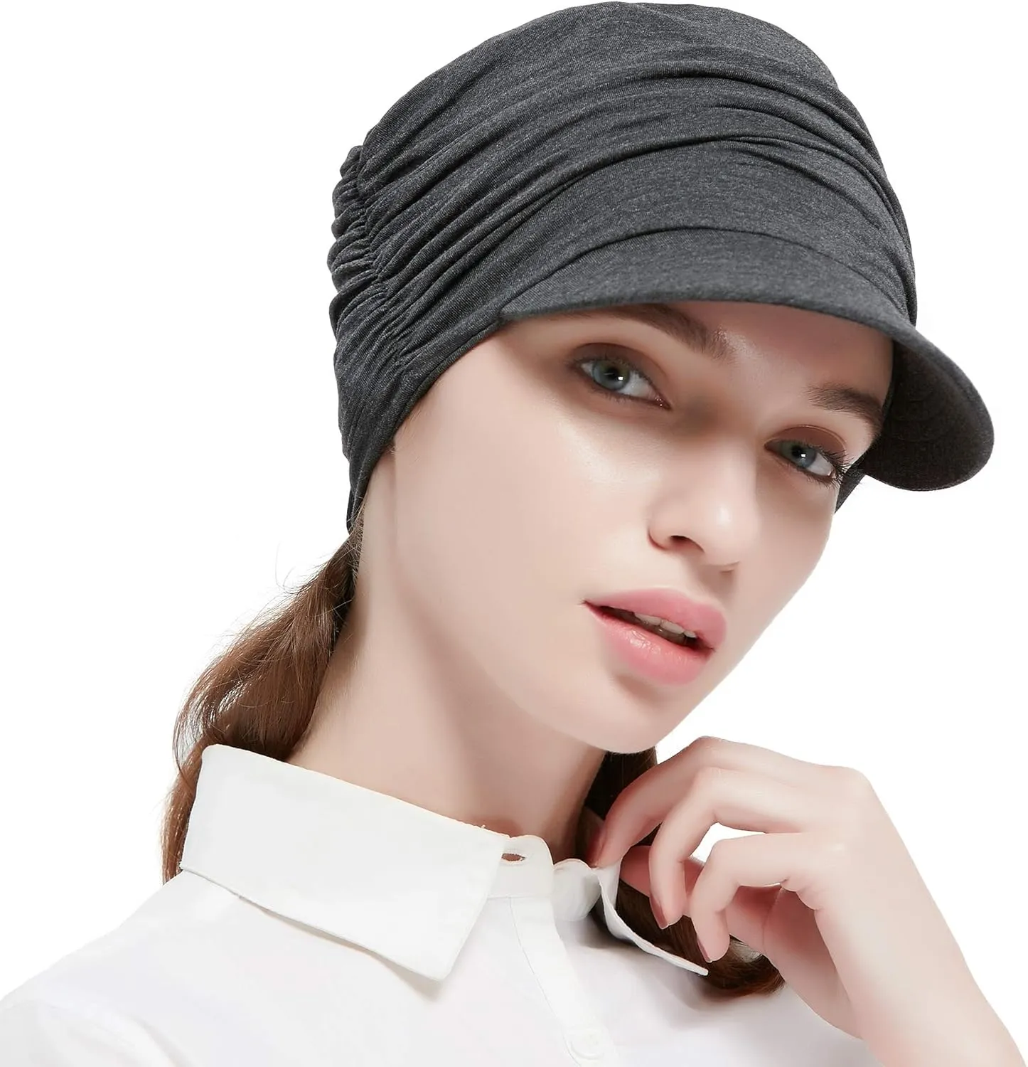 Bamboo Fashion Hat for Woman Daily Use with Brim Visor, Hats for Cancer Chemo Patients