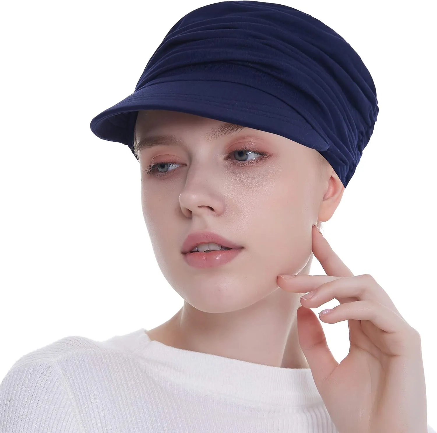 Bamboo Fashion Hat for Woman Daily Use with Brim Visor, Hats for Cancer Chemo Patients