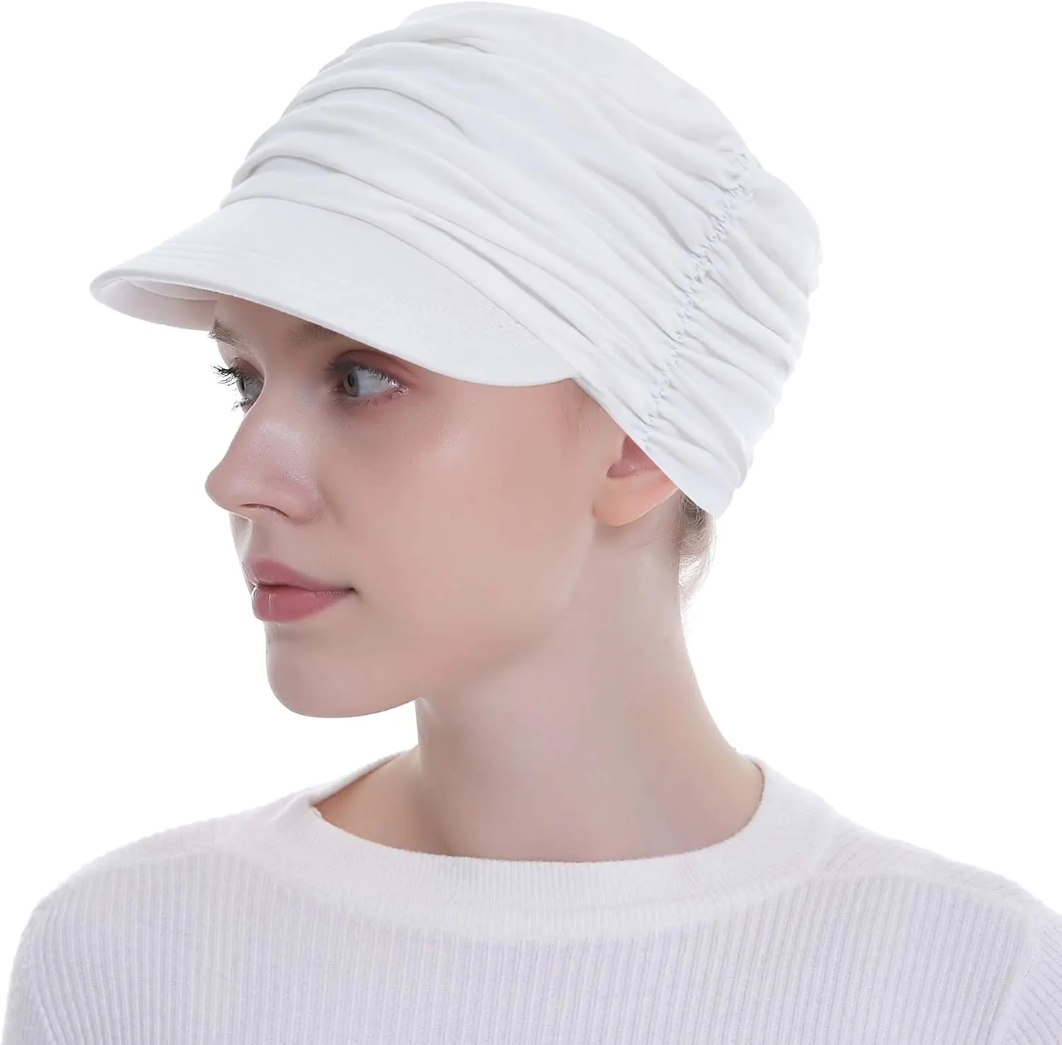 Bamboo Fashion Hat for Woman Daily Use with Brim Visor, Hats for Cancer Chemo Patients