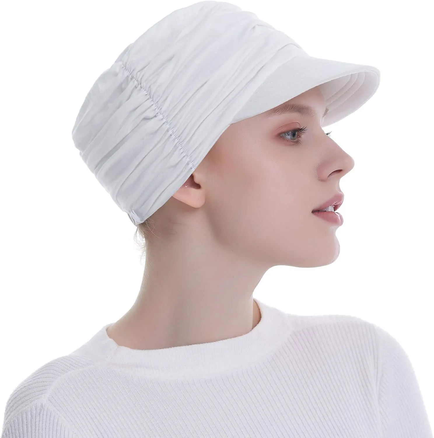Bamboo Fashion Hat for Woman Daily Use with Brim Visor, Hats for Cancer Chemo Patients