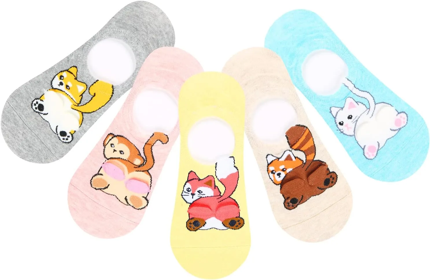 Benefeet Sox Funny No Show Socks Womens Girls Fun Animals Novelty Low Cut Socks Cute Crazy Sock Non Slip Christmas Gifts