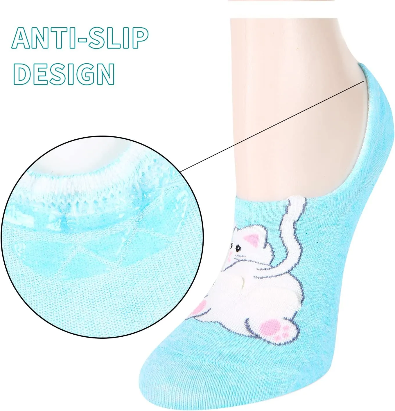 Benefeet Sox Funny No Show Socks Womens Girls Fun Animals Novelty Low Cut Socks Cute Crazy Sock Non Slip Christmas Gifts