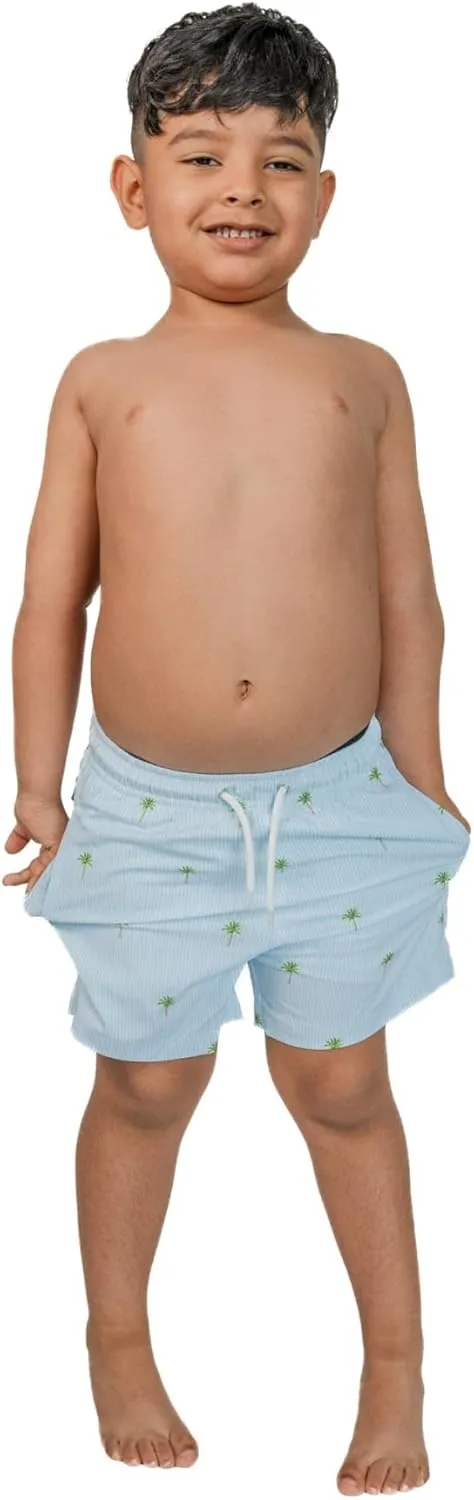 BERMIES Boys’ Swim Trunks with Compression Liner - Anti-Chafing, Quick-Dry, UPF 50 , Eco-Friendly Fabric