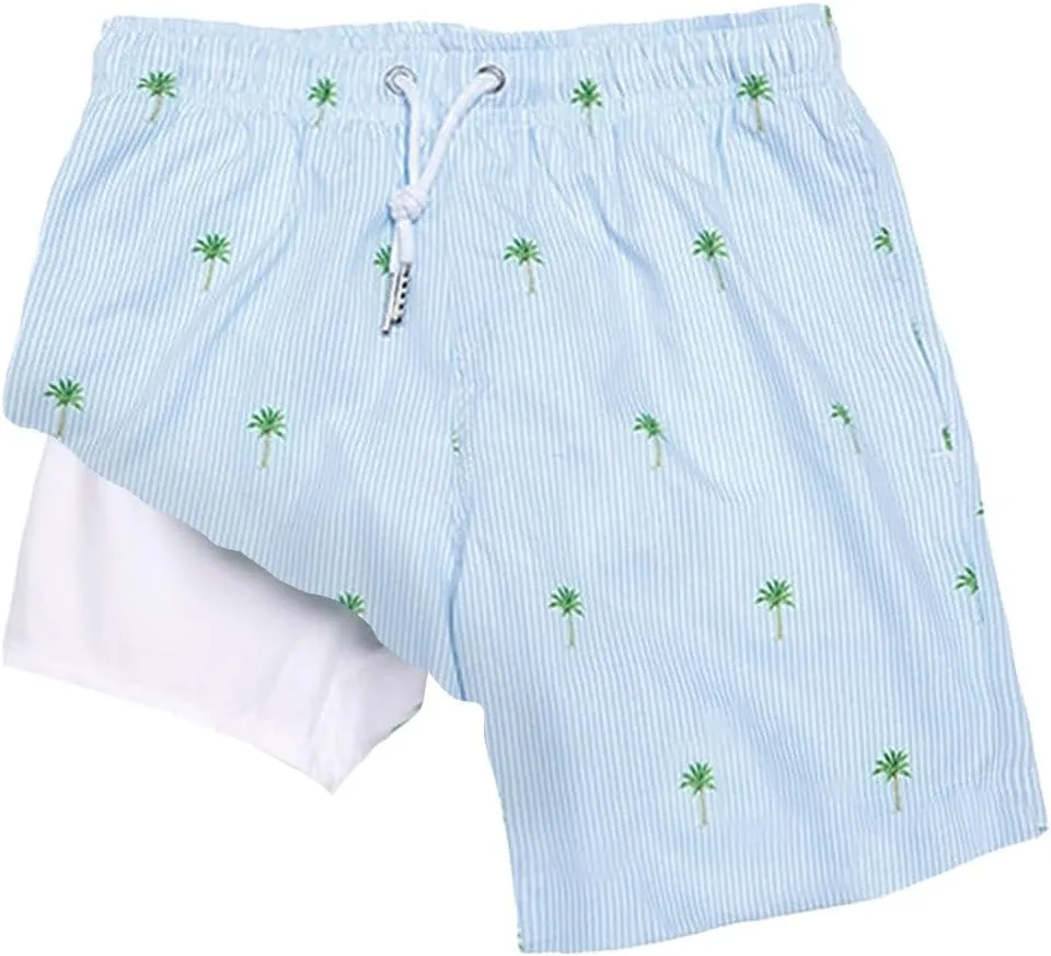 BERMIES Boys’ Swim Trunks with Compression Liner - Anti-Chafing, Quick-Dry, UPF 50 , Eco-Friendly Fabric
