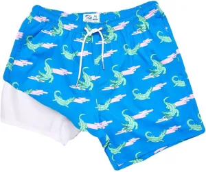 BERMIES Boys’ Swim Trunks with Compression Liner - Anti-Chafing, Quick-Dry, UPF 50 , Eco-Friendly Fabric