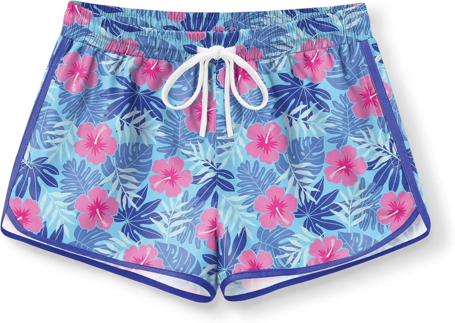 BesserBay Girls Summer Elastic Waist Beach Swim Shorts Quick Dry Active Swim Trunks with Pocket 5-14 Years