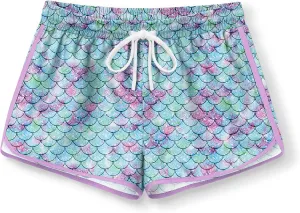 BesserBay Girls Summer Elastic Waist Beach Swim Shorts Quick Dry Active Swim Trunks with Pocket 5-14 Years