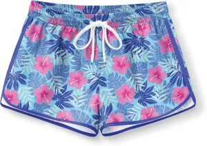 BesserBay Girls Summer Elastic Waist Beach Swim Shorts Quick Dry Active Swim Trunks with Pocket 5-14 Years
