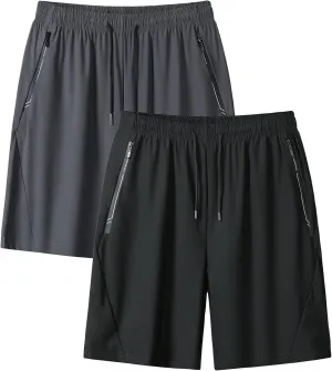 Boys Athletic Shorts Quick Dry Zipper Pockets Active Gym Workout Shorts 8-16 Years