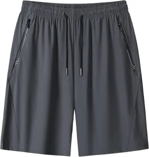 Boys Athletic Shorts Quick Dry Zipper Pockets Active Gym Workout Shorts 8-16 Years