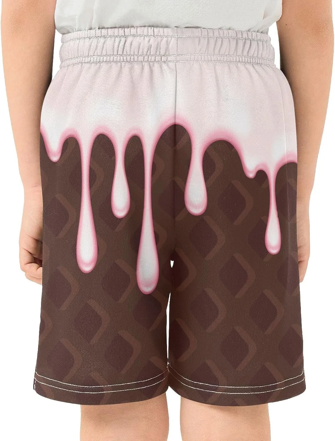 Boys Casual Shorts Ice Cream Kids Athletic Basketball Hiking Gym Shorts with Pocket for Outdoor Sports 7-15Y