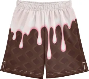 Boys Casual Shorts Ice Cream Kids Athletic Basketball Hiking Gym Shorts with Pocket for Outdoor Sports 7-15Y