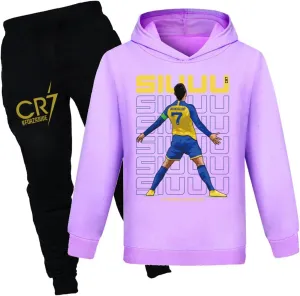 Boys' Tracksuit Football Player #7 2 Piece Hoodie & Sweatpants for Kids Jogger Set Soccer Sports Fans Gifts