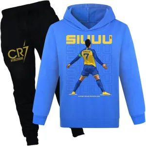 Boys' Tracksuit Football Player #7 2 Piece Hoodie & Sweatpants for Kids Jogger Set Soccer Sports Fans Gifts