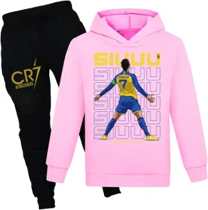 Boys' Tracksuit Football Player #7 2 Piece Hoodie & Sweatpants for Kids Jogger Set Soccer Sports Fans Gifts