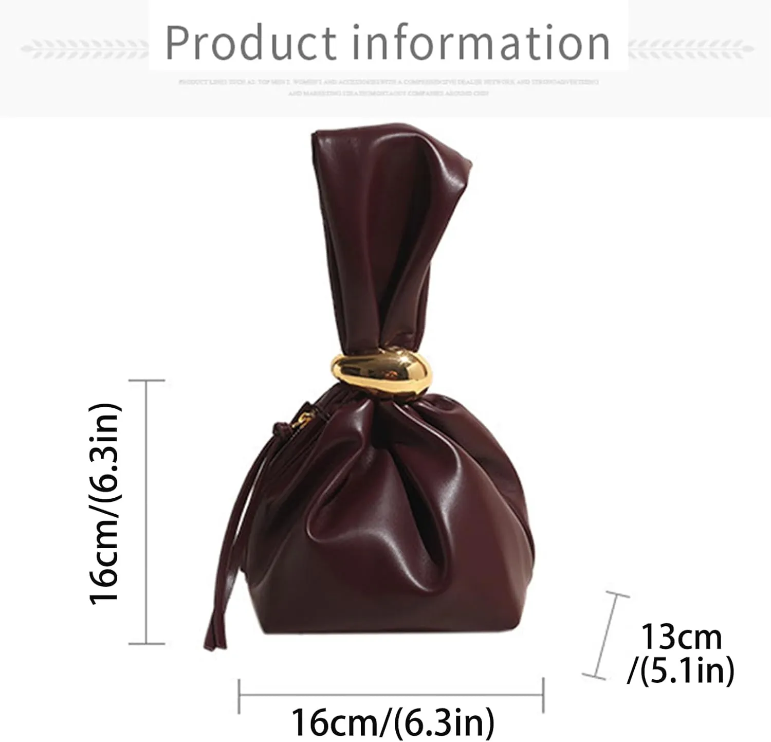Burgundy Wristlet Purse for Women Lightweight PU Leather Small Handbag Wristlet Pouch Bag for Daily Use