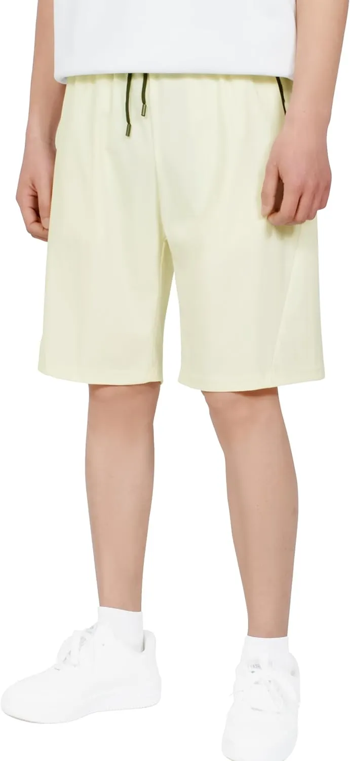 CAMLAKEE Boys Athletic Shorts Quick Dry Kids Performance Basketball Shorts with Zipper Pockets