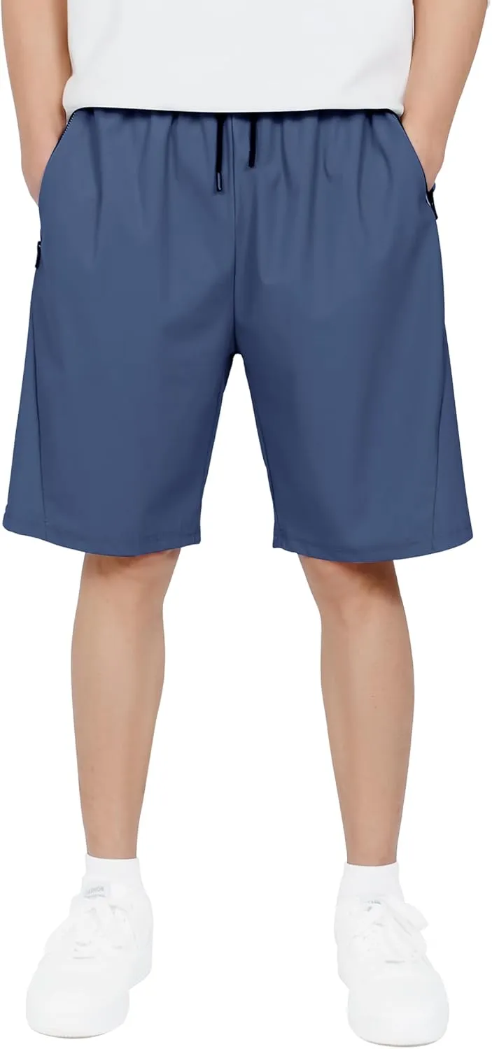 CAMLAKEE Boys Athletic Shorts Quick Dry Kids Performance Basketball Shorts with Zipper Pockets