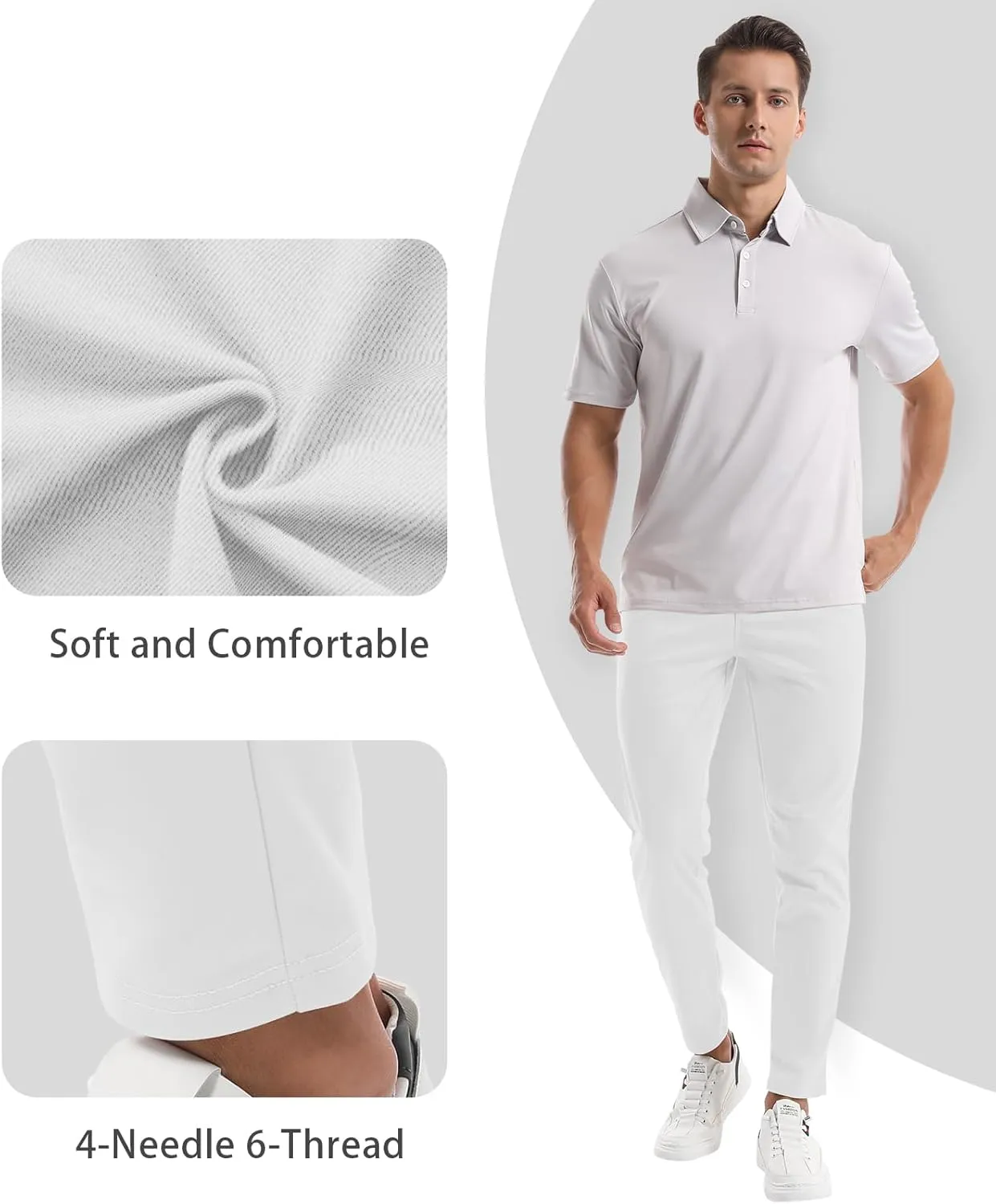 CANGHPGIN Men's Stretch Dress Pants Slim Fit Flat Front Slacks Tapered Casual Pants