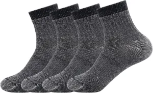 Caudblor Men's Merino Wool Hiking Socks-Thermal Warm Crew Winter Ankle for Trekking,Cycling,Multi Performance,4 Pack