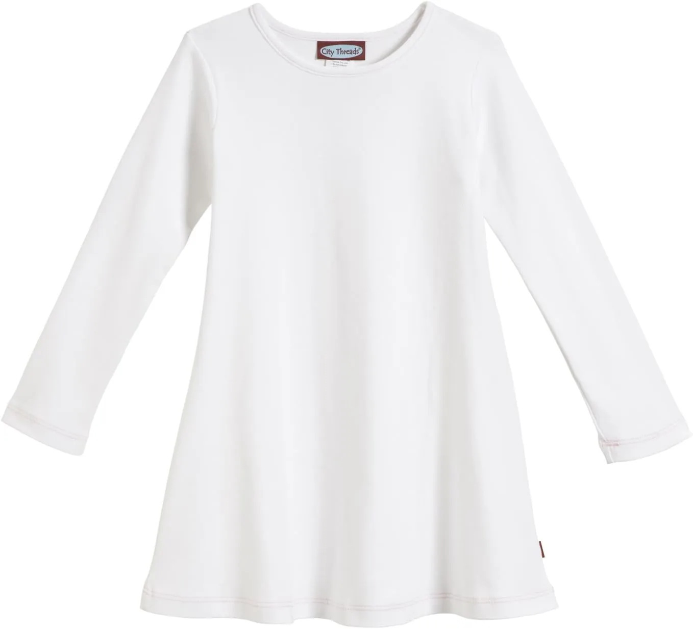 City Threads Girls' 100% Cotton Long Sleeve Dress - Active Kids School, Playing, Parties - Made in USA