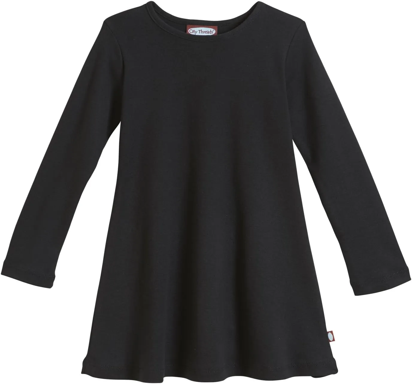 City Threads Girls' 100% Cotton Long Sleeve Dress - Active Kids School, Playing, Parties - Made in USA