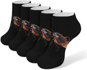 Cockroach Anime 5 Pairs Low Cut Ankle Socks for Men Women Athletic Running Socks No Show Breathable
