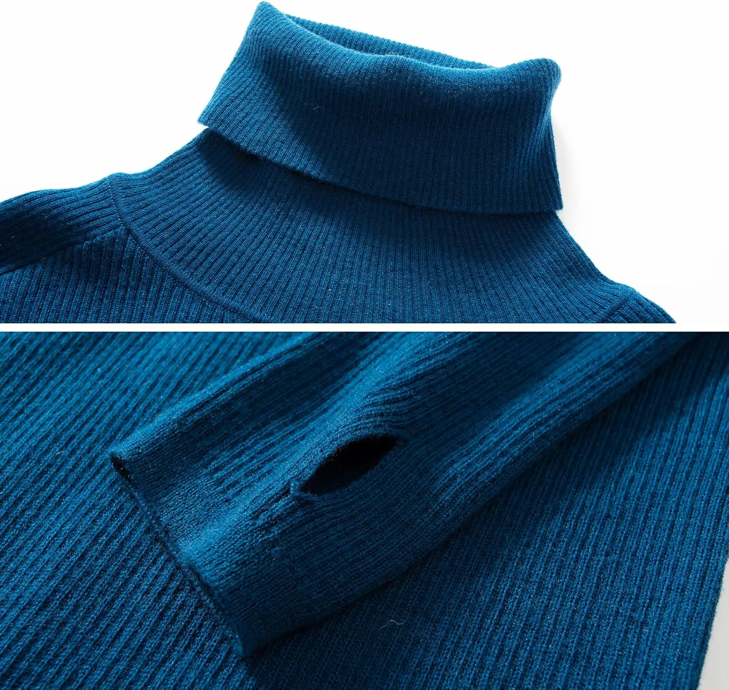 COLD POSH Women's 100% Merino Wool Knitted Turtleneck Sweater High Neck Slim Fit Knit Sweaters Long Sleeve Soft Warm Tops