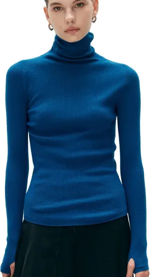 COLD POSH Women's 100% Merino Wool Knitted Turtleneck Sweater High Neck Slim Fit Knit Sweaters Long Sleeve Soft Warm Tops