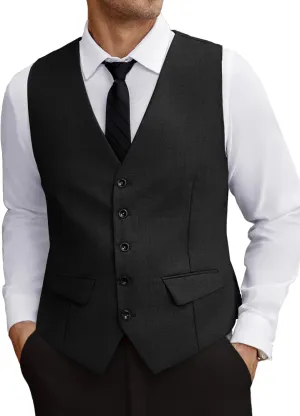 COOFANDY Men's Business Suit Vest Slim Fit Dress Vest Wedding Waistcoat