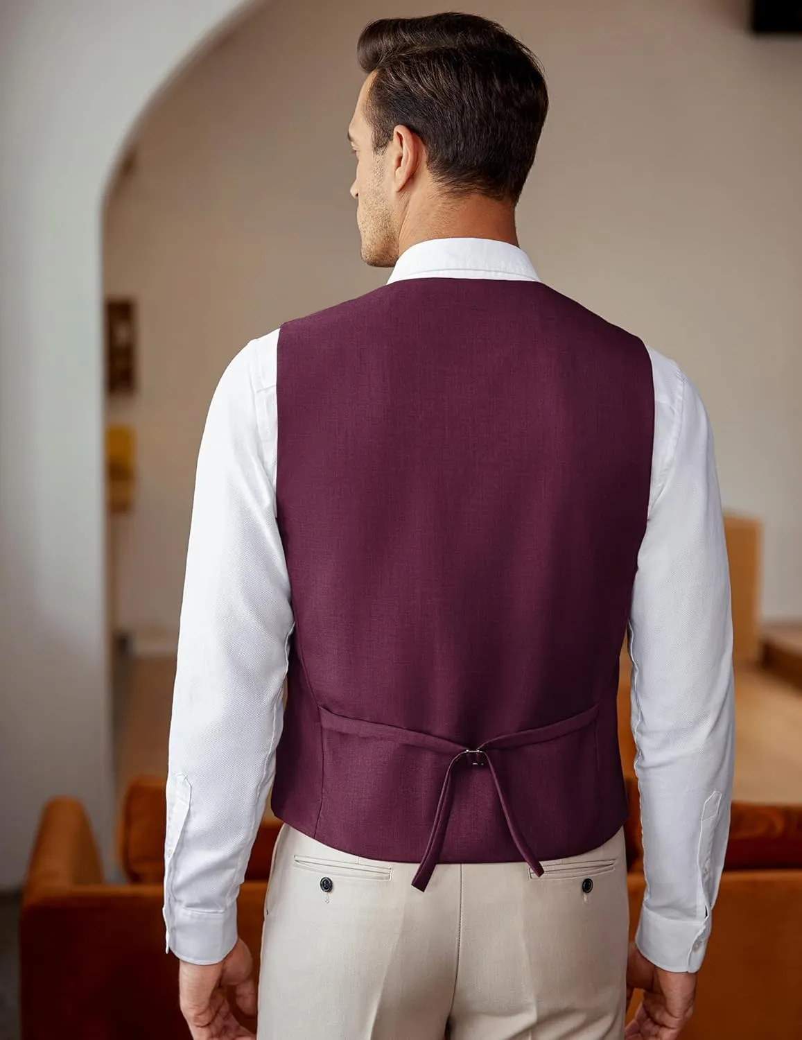 COOFANDY Men's Business Suit Vest Slim Fit Dress Vest Wedding Waistcoat