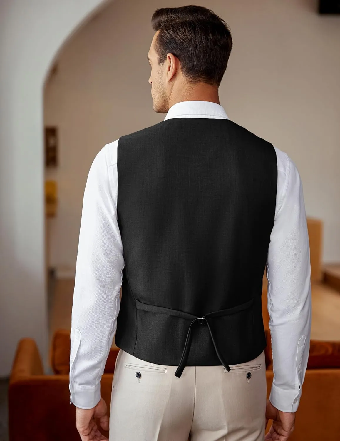COOFANDY Men's Business Suit Vest Slim Fit Dress Vest Wedding Waistcoat