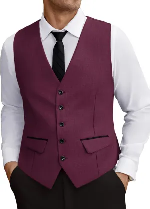 COOFANDY Men's Business Suit Vest Slim Fit Dress Vest Wedding Waistcoat