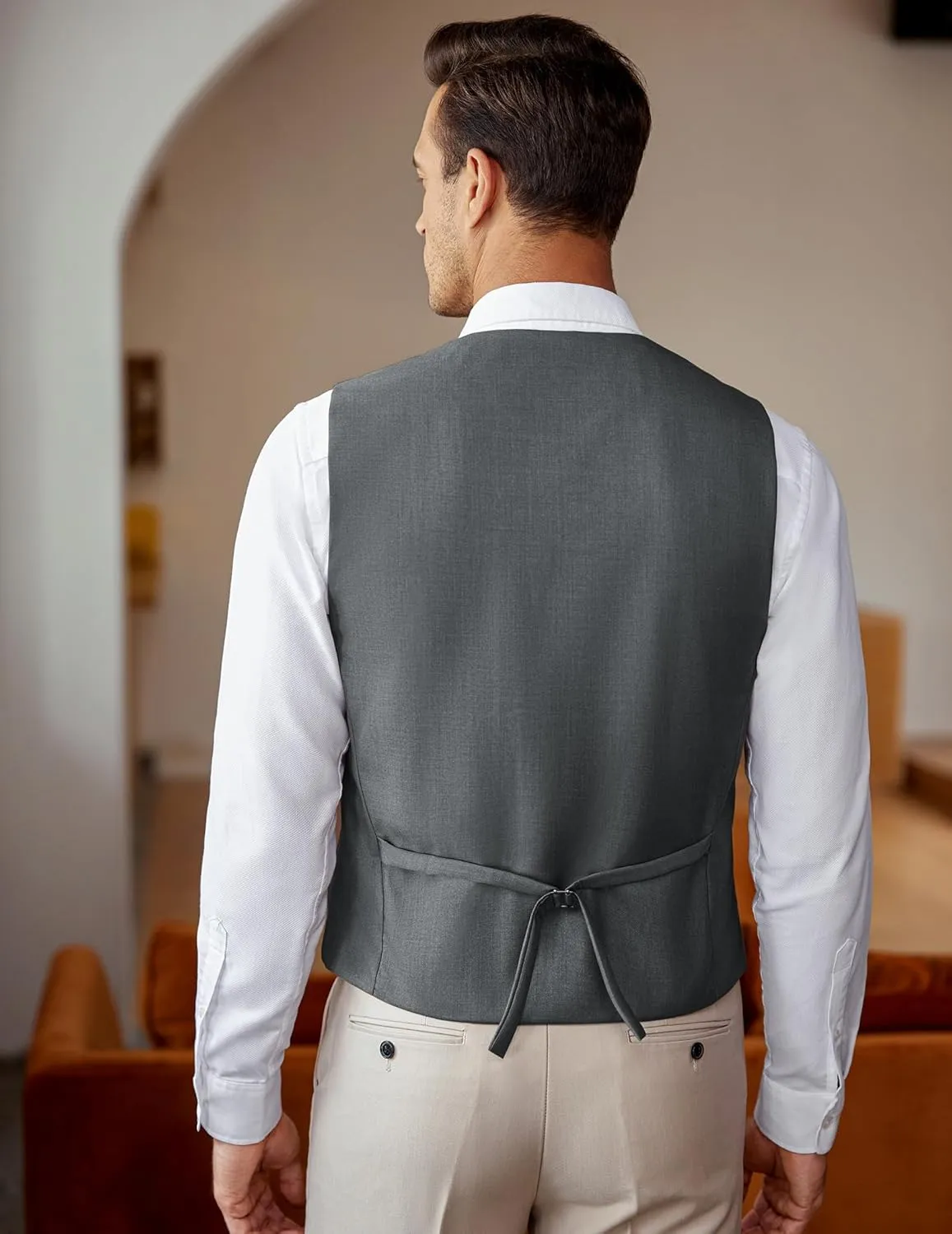 COOFANDY Men's Business Suit Vest Slim Fit Dress Vest Wedding Waistcoat
