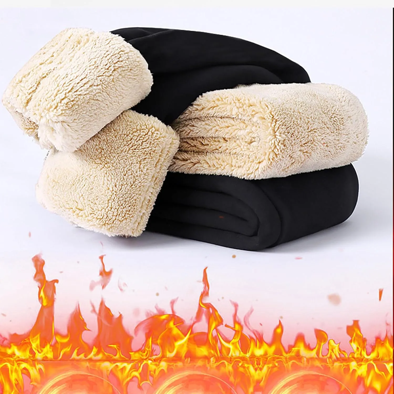 Cotton Kids Sweatpants Sherpa Lining Warm Fleece Lined Joggers Girls Girls Elastic Waistband Cozy Winter