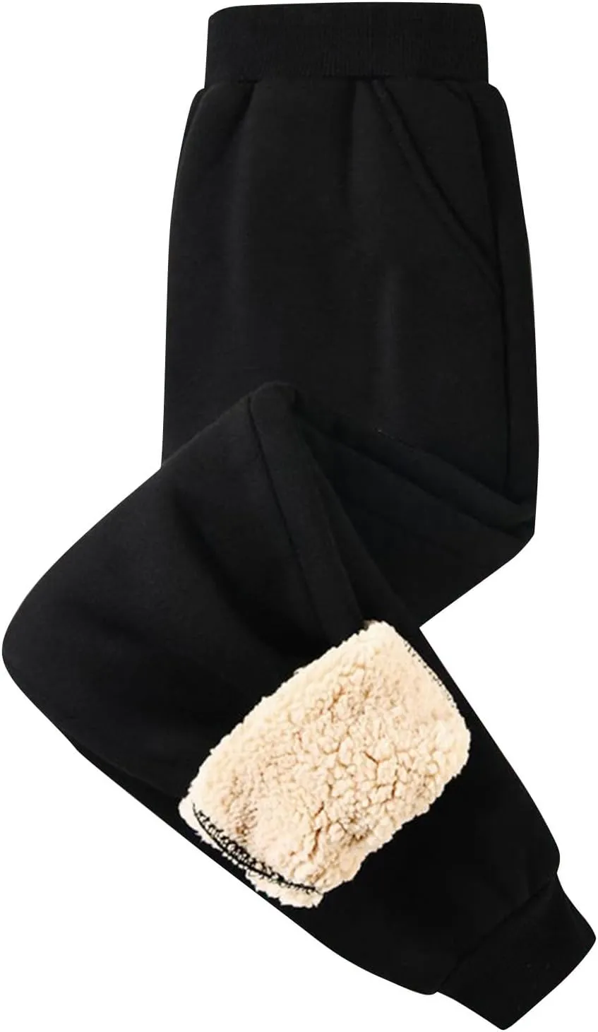 Cotton Kids Sweatpants Sherpa Lining Warm Fleece Lined Joggers Girls Girls Elastic Waistband Cozy Winter